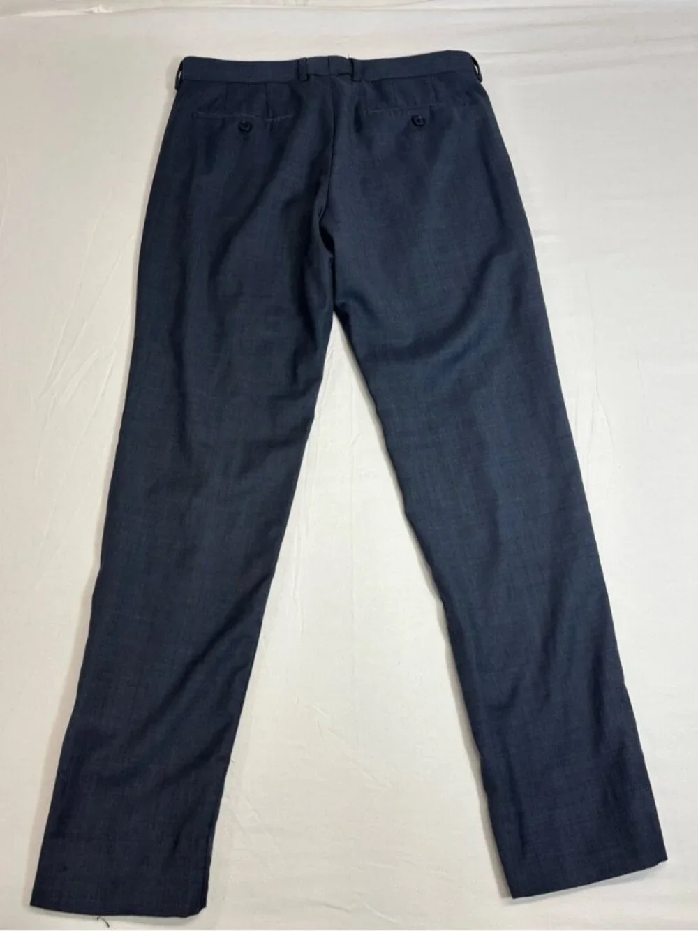Saks Fifth Avenue Mens Trim Fit Slate Blue 100% Wool 2 Piece Suit Trousers Pants